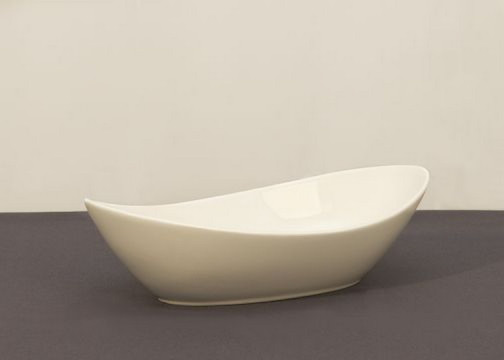 White Ceramic Small Canoe Bowl